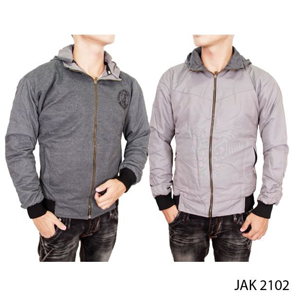 Jaket Parasut Gaul Parasut Abu Tua – Abu Muda – JAK 2102