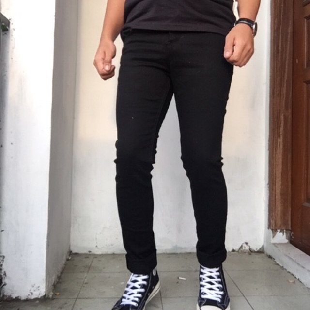 Celana Jeans Polos Pria Celana Kerja Jumbo 33-38 Termurah Original Distro Strech Import Terbaru Bisa Cod