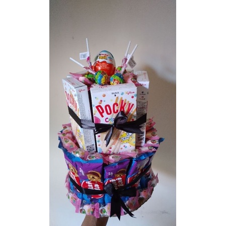 

Snack Tart ulang tahun hadiah wisuda syukuran kue permen coklat custom tingkat