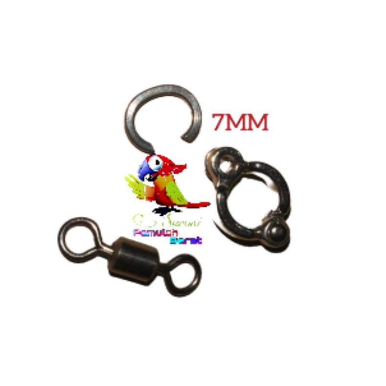 RING BORGOL SET KILI KILI PUTAR 7MM UNTUK BURUNG BETET BURUNG SUNCONUR DLL