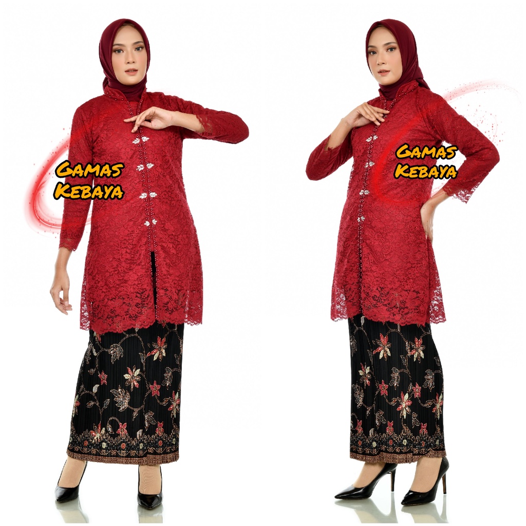 Setelan Kebaya Kancing Depan Payet – Among - Kebaya Pesta - Kebaya Busui – Tunik Brokat Sanghay – Tunik Knacing Depan – Kebaya Ibu – Kebaya Kondangan – Kebaya Modern