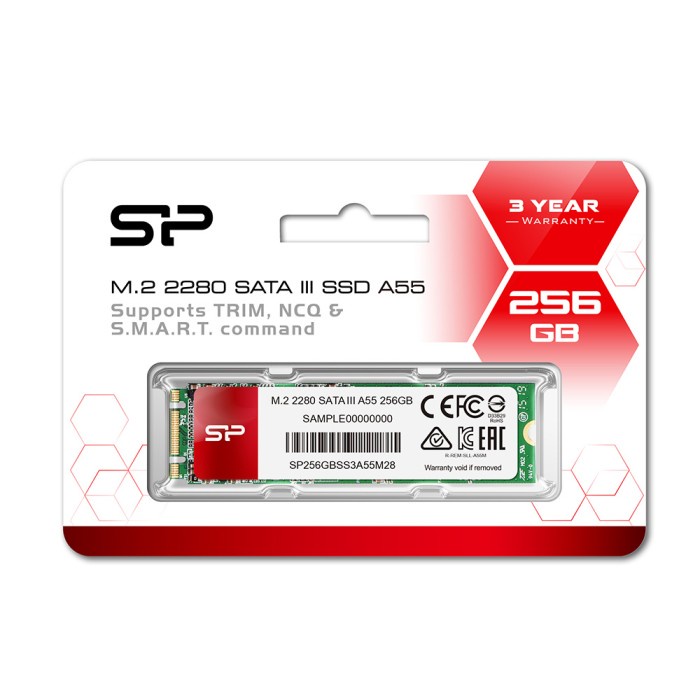 Silicon Power A55 SSD M.2 2280 SATA III 3D - 256GB