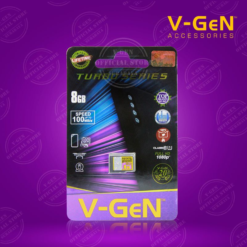 Micro SD V-GeN 8G Clas 10 / Turbo Non Adaptor V-GeN