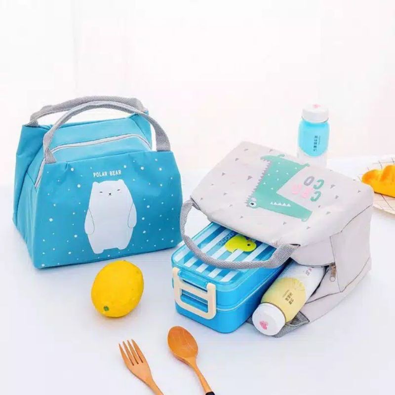 Tas Bekal Cooler Bag Tas Makan Anak Tahan Panas Tahan Dingin Tas Korea Karakter Lunch Bag Meal Bag