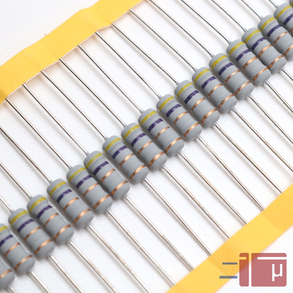 x10 Resistor 4R7 4.7 Ohm 1W Metal Oxide 5% Taiwan Kaki Tembaga