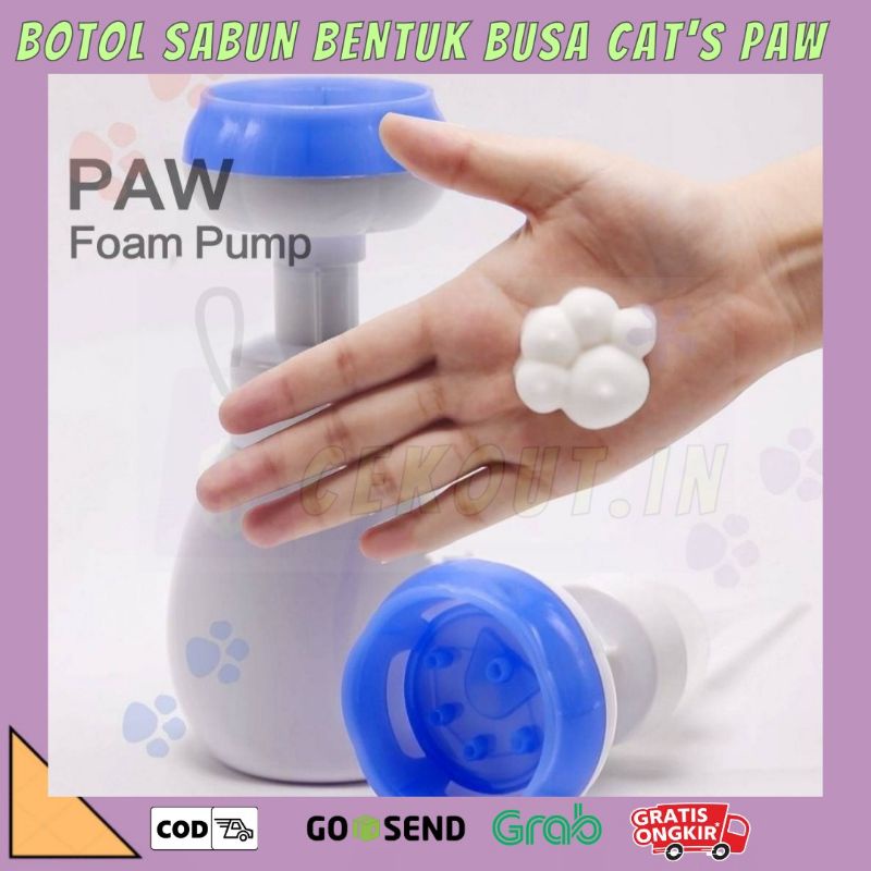 BOTOL SABUN BENTUK BUSA CAT PAW/BOTOL SABUN BENTUK BUSA TAPAK KUCING/BOTOL SABUN BENTUK BUSA BUNGA