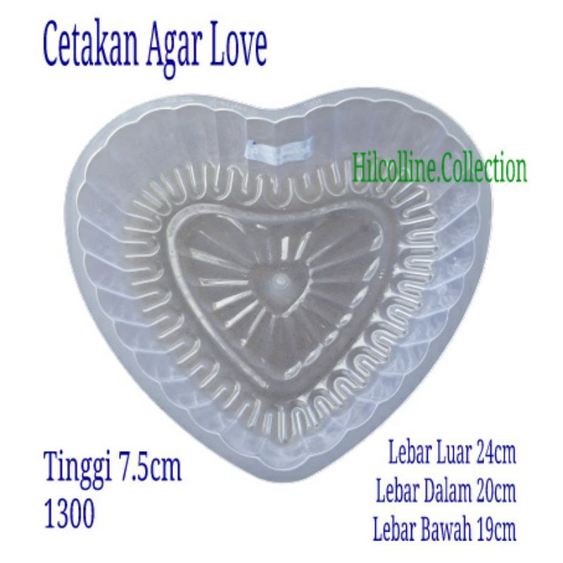 Cetakan Agar Agar Puding Love Besar Kecil
