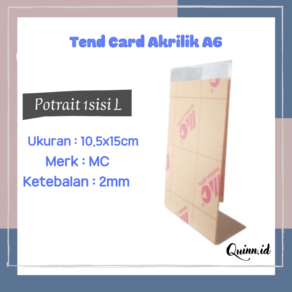

Tend Card A6 / Akrilik A6 / Akrilik Display / Akrilik Tempat Promosi