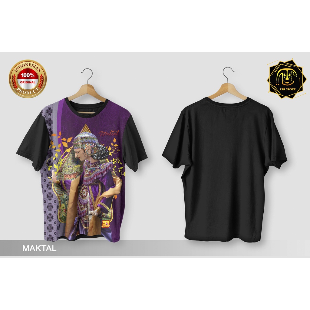 [ BAYAR DI TEMPAT ] BAJU PRINTING GAMBAR WAYANG MAKTAL  - KAOS DISTRO ORIGINAL MOTIF KESENIAN KHAS J