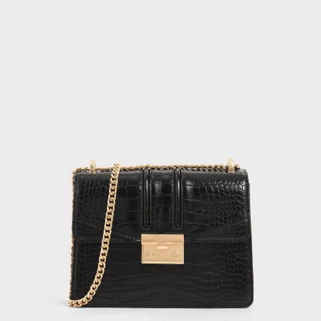 Cnk croc effect chain strap shoulder bag
