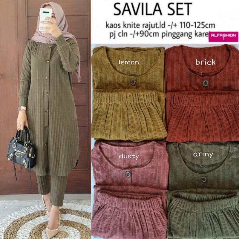 Savila Set Al Fashion Kaos Knit Rajut ld 110-125 cm