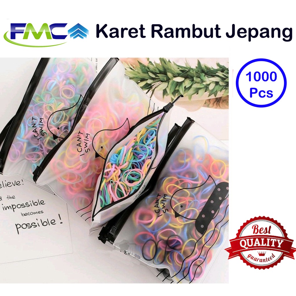 Ikat Rambut Korea Karet Jepang 1000 Pcs Elastis Hitam dan Warna Warni  Murah Fashion Anak Aksesoris