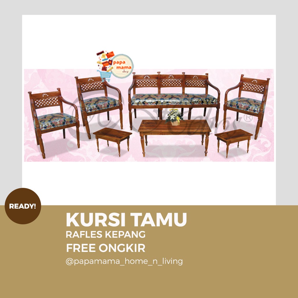 Sofa Tamu Kayu KT Rafles Kepang - Kursi Tamu - Medan