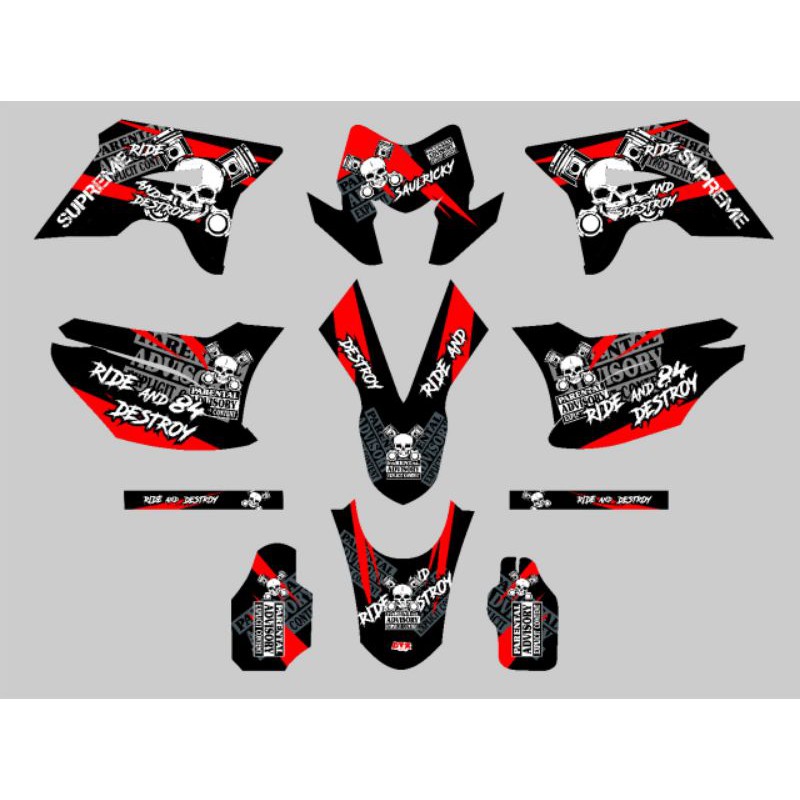 

STIKER DECAL CRF150 TERBAIK LEM KUAT MANTAP TRABAS - KODE : DCSRB87