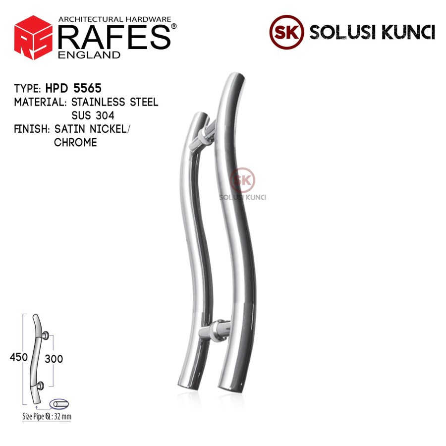 Handle Pintu / Tarikan Pintu Depan RAFES ENGLAND SUS 304 (HPD 5565)