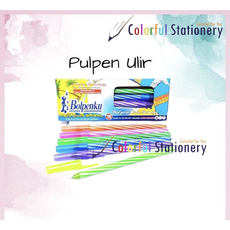 

Pulpen / Ballpoint Bolpenku Ulir (12 Pcs)