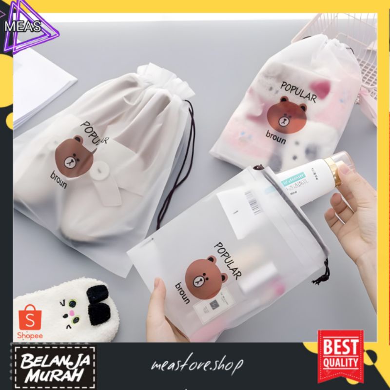 MEASTORE | POUCH HP BROWN CAT TAS TRAVEL ORGANIZER BAG KOSMETIK MAKEUP