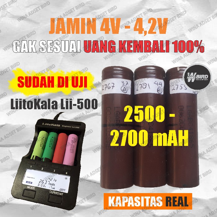 BATERAI BEKAS LAPTOP BATRAI 18650 JAMIN 4 VOLT - 1000 2000 3000 mAh