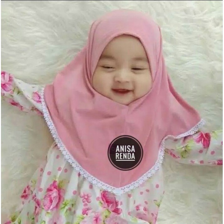 Jilbab anak bayi RENDA POLOS / KERUDUNG ANAK PEREMPUAN / HIJAB ANAK TERBARU