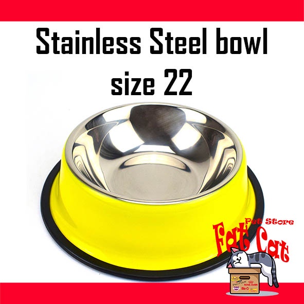 tempat makan kucing anjing Pet Bowl Stainless steel 22cm