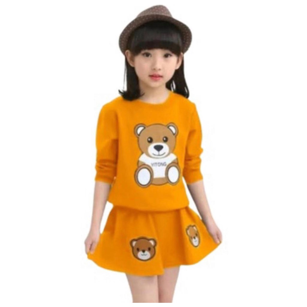 Setelan Rok anak perempuan baju panda anak perempuan terbaru 1-7 Tahun