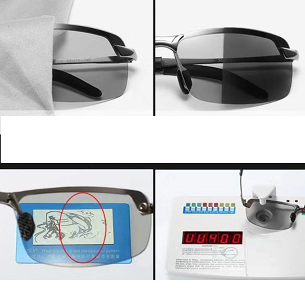 UV400 Kacamata Polarized Photocromic Pria Wanita Photocromic Siang Malam Auto Change Color-4