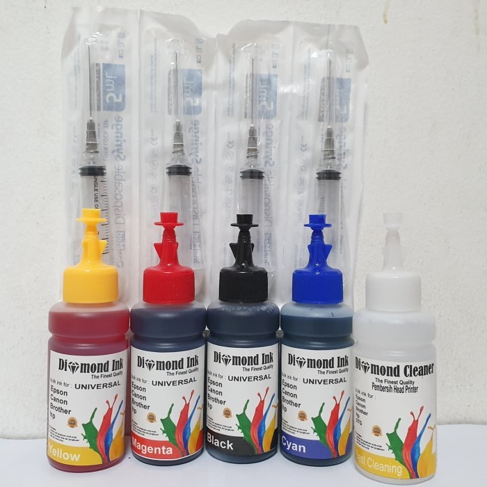 Paket Tinta Hp Diamond Ink Deskjet 2335,2336 @4 Warna Dan Head Cleaner