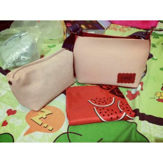 🚫sold out🚫Tas gosh new warna peach/pink susu