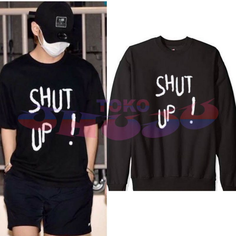 ( Versi Sweater ) Basic Sweater BTS Kim Taehyung Shut Up ! // bahan katun fleece tebal halus