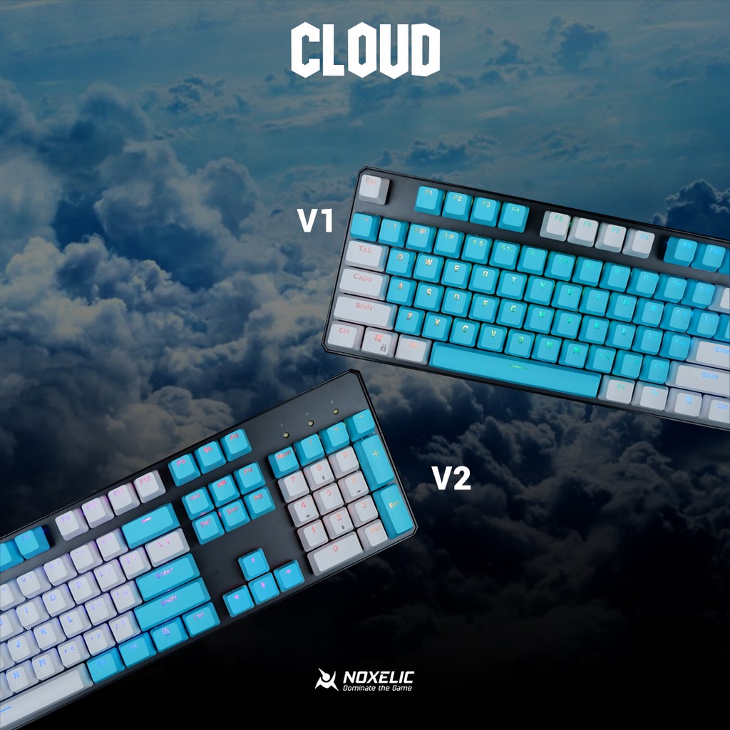 Noxelic Keycaps PBT Cloud - Double Shot 104 Keyset Custom