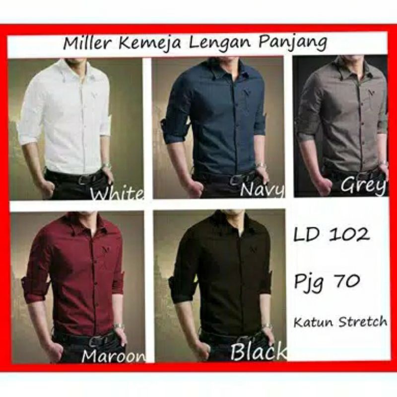 Kemeja Panjang Polos Pria Hem Kantor Kerja Formal Cowok Kasual NR_Outfit Official COD