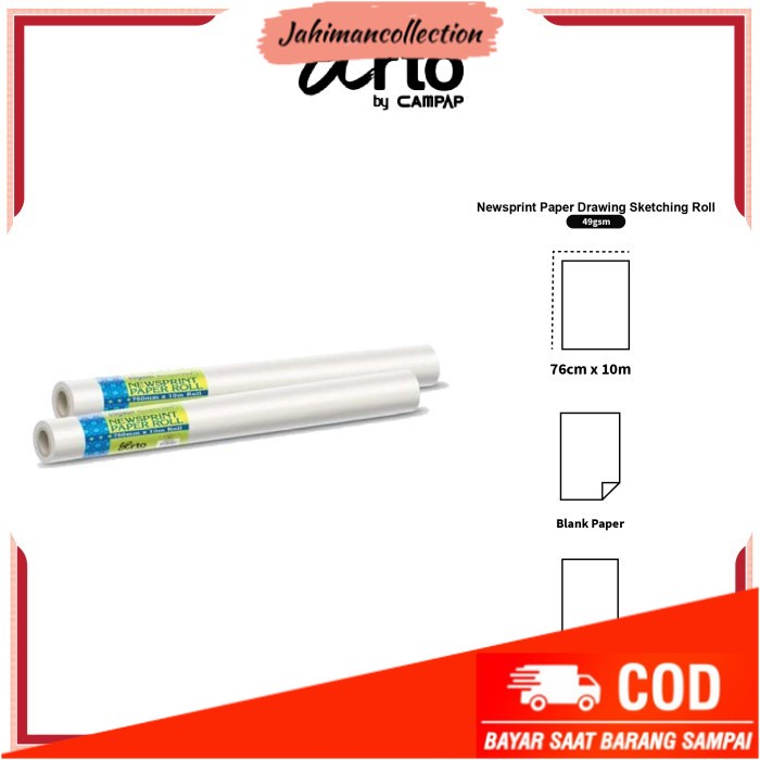 

✨ BISA COD ✨ Kertas Gambar Arto Newsprint Paper Drawing Sketching Roll - 49 gsm