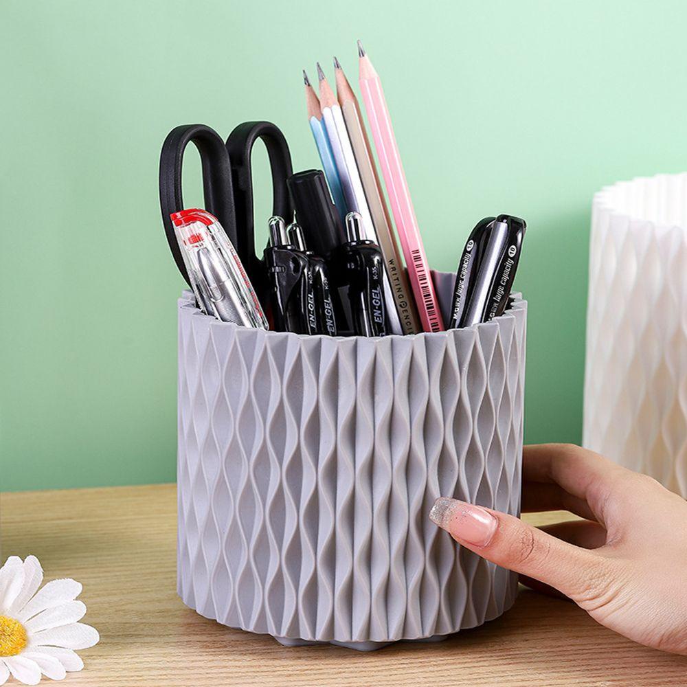 Kotak Penyimpanan Pena / Brush Makeup Multifungsi 5 Grid Dapat Berputar 360 Derajat