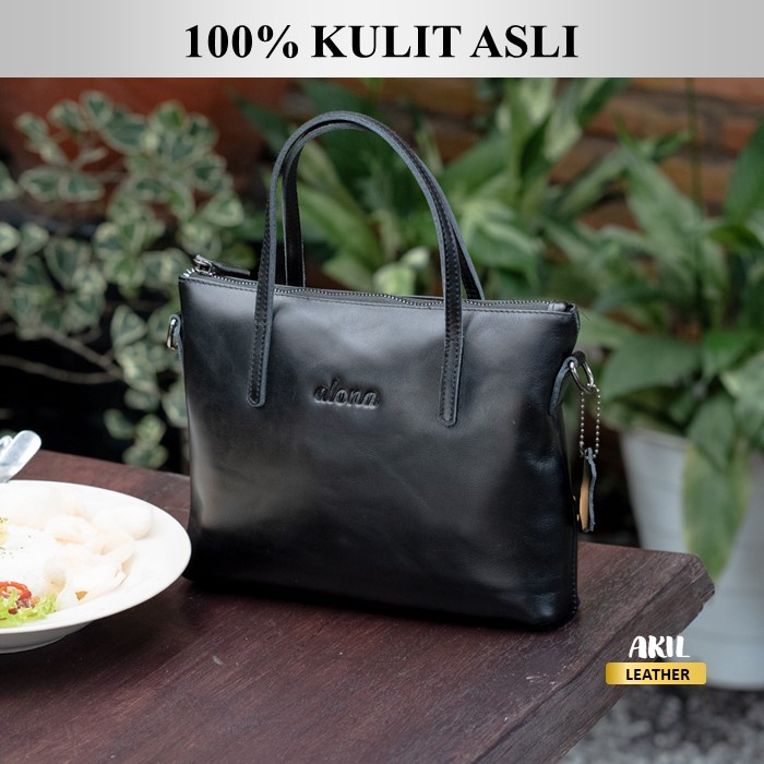 Tas Wanita Branded Model Selempang Slempang Bahu Jinjing Bahan 100% Kulit Sapi Asli Original Alona Premium Leather Sling Bag