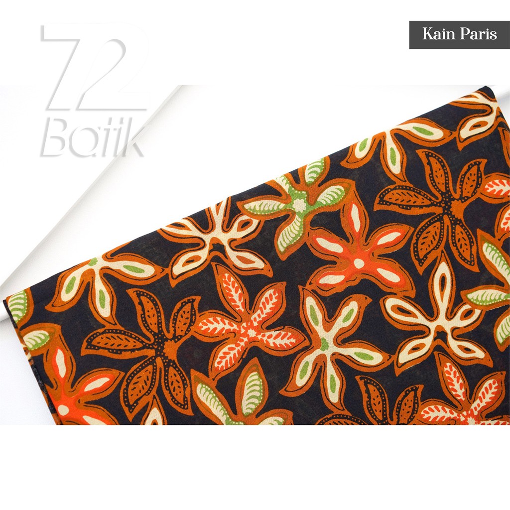 KAIN BATIK PREMIUM Bahan Paris Motif Daun Singkong Warna Orange Coklat Choklat Hijau 721800 Cap 72 Jarik Jarit Samping Kebat Panjang Batik Paris Modern Premium Bahan Seragam Batik Pernikahan Kantor Keluarga Murah Kamen Jadi Batik Bali Lembaran