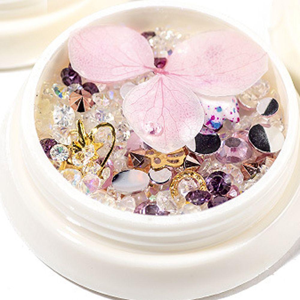 AUGUSTINA Agustina Campuran Dekorasi Kuku Bersih Merah Tetesan Air Berbentuk Manicure Ukuran Mix Bunga Aksesoris Kuku