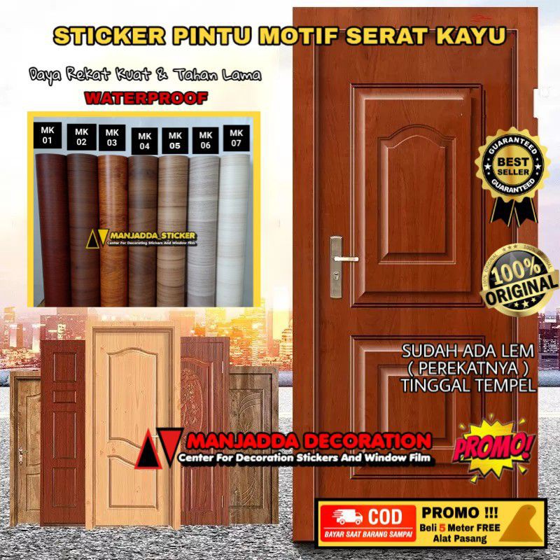 WALL STICKER SERAT KAYU STIKET MOTIF SERAT KAYU UNTUK FURNITURE