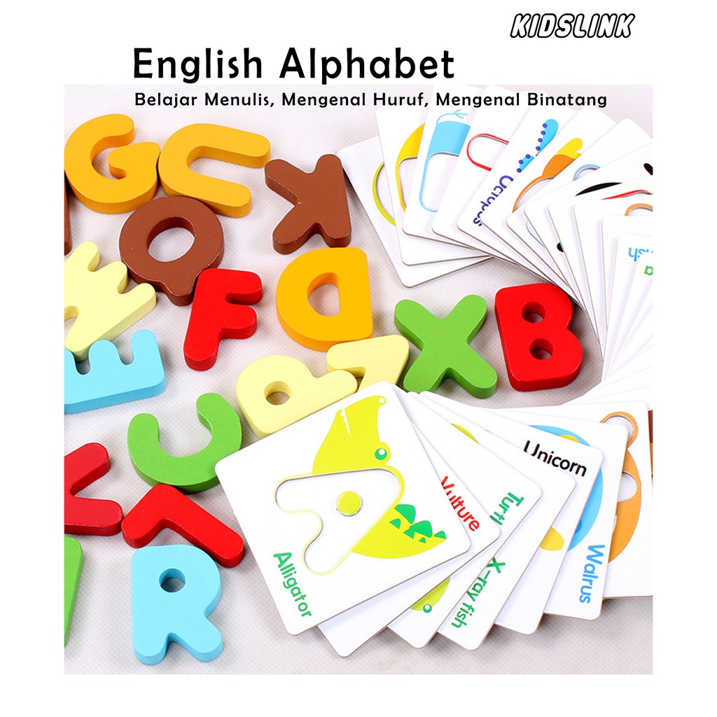 Mainan Edukasi Edukit Toys flashcard Belajar Bermain Abjad Angkat Kartu Flash Alfabet Numeric Puzzle