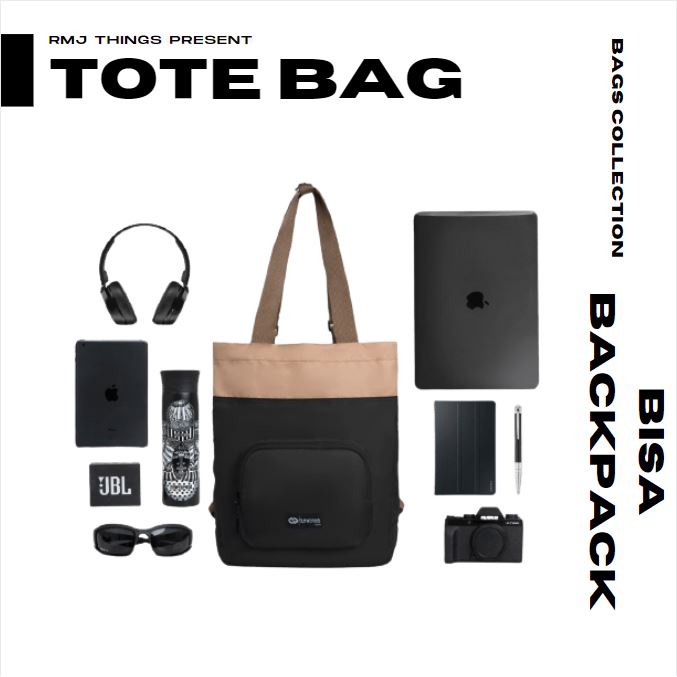 Totebag Multifungsi Bahu Distro Bisa Punggung Backpack Ransel Back Pack Kuliah Sekolah Kerja Kantor 