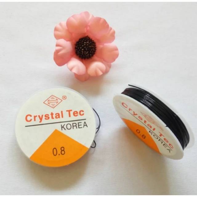 Senar Karet Hitam 0.8 Crystal Tec Senar Gelang Hitam Elastis - Bahan Aksesoris