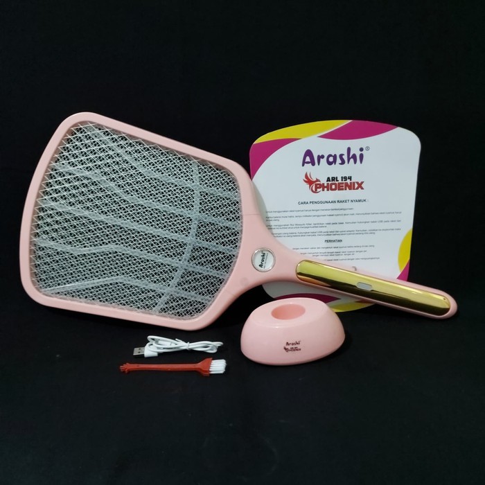 Arashi Raket Nyamuk Electric 2 in 1 Mosquito Killer ARL-194 Rechargeable Cable Bundle JUMBO