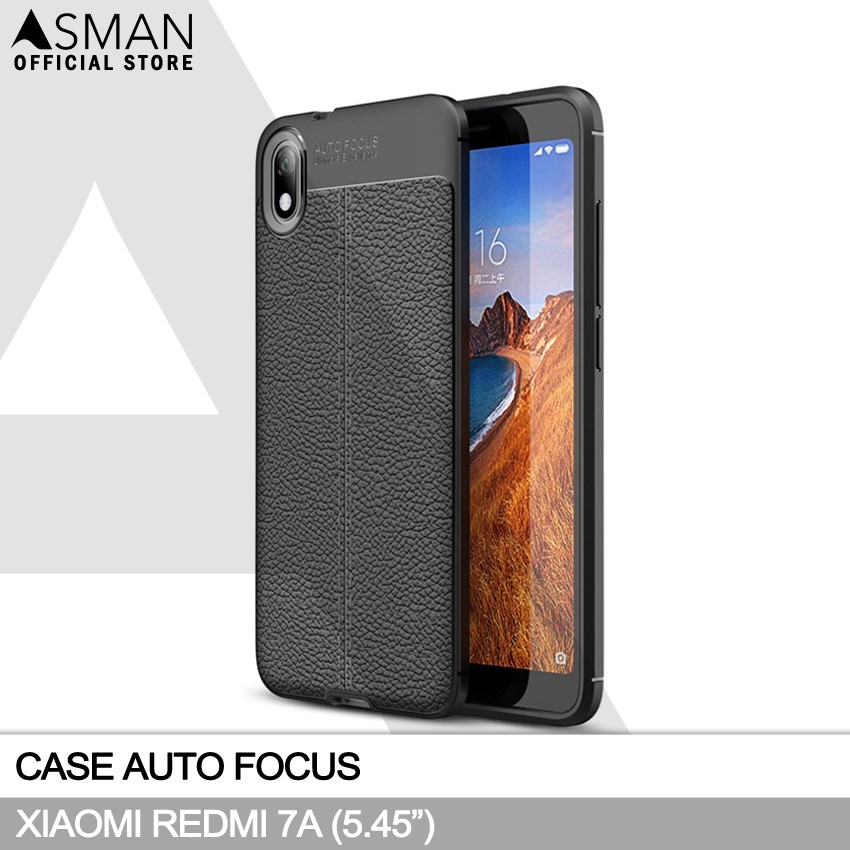 Auto Focus Xiaomi Redmi 7A (5.45&quot;) | Soft Case Leather Premium - Hitam