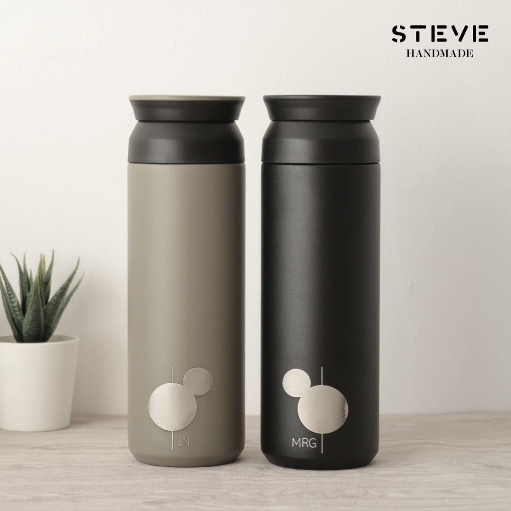 Botol minum stainless termos vacuum tumbler travel mug TM0255 Grey Custom Tahan Air Panas dan Dingin