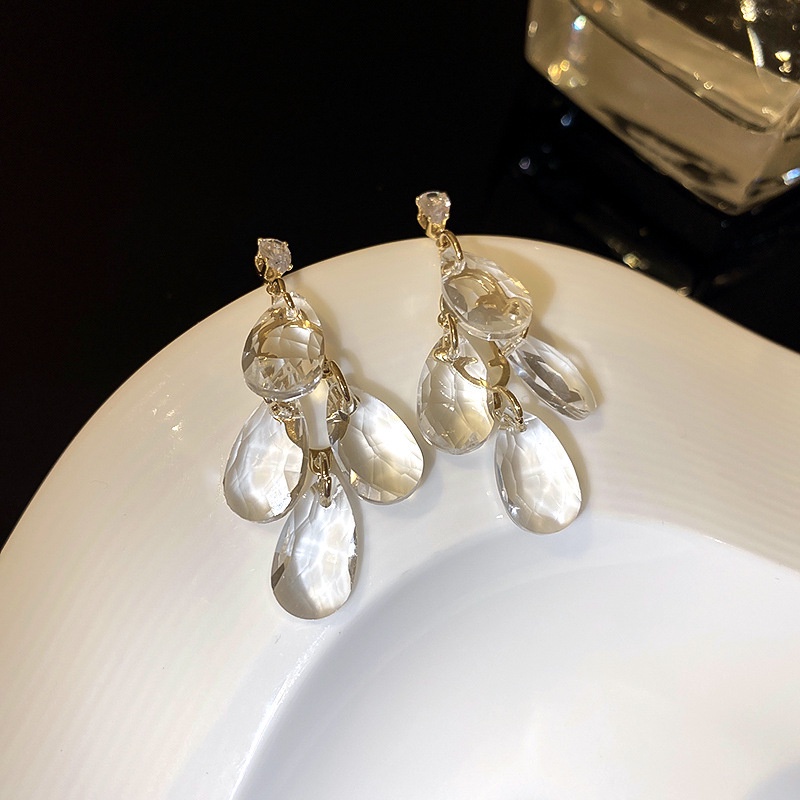 Anting Drop 925 Silver Needle Gaya Korea Untuk Wanita