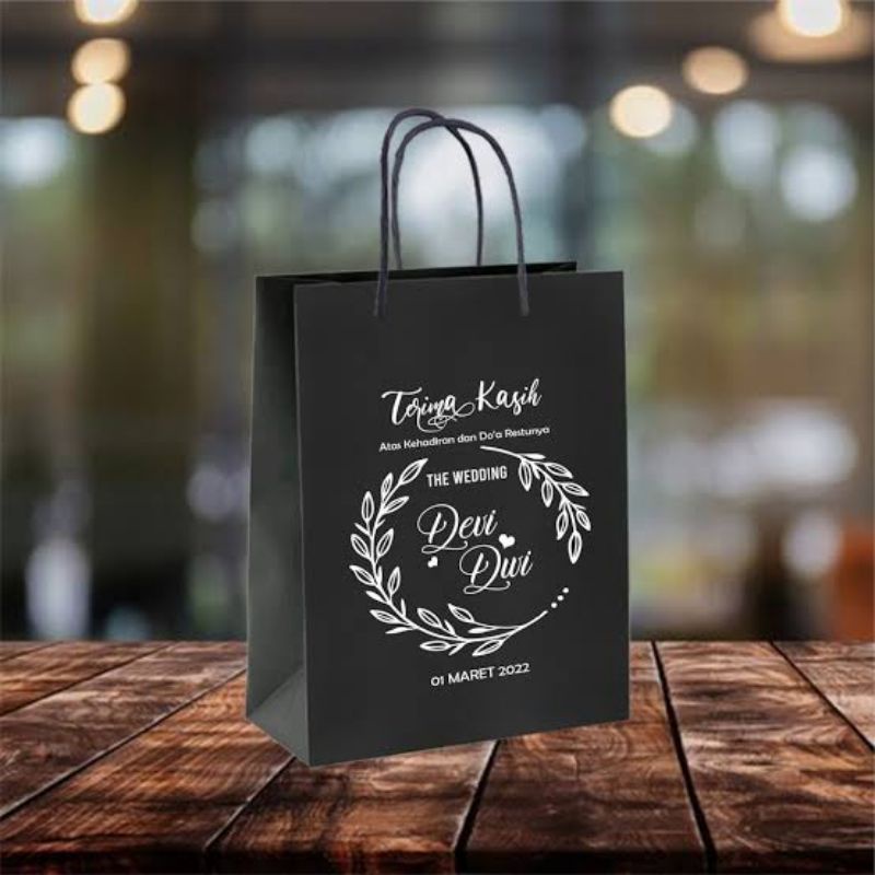 Jual Paperbag Hitam Elegan Pernikahan Kado Ukuran X X Cm