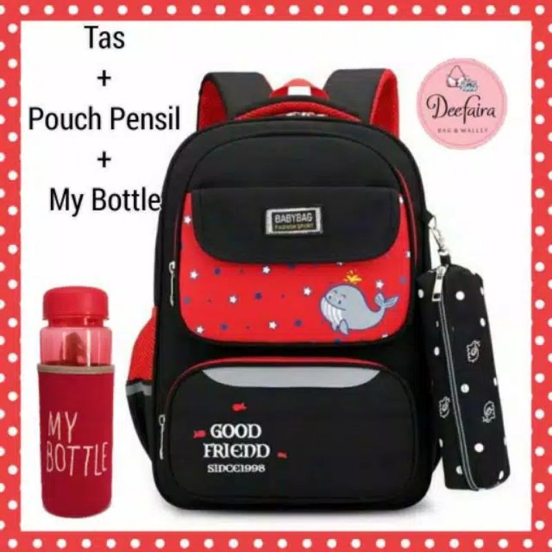 Tas Sekolah Anak Perempuan Ransel Wanita Backpack Set My Bottle