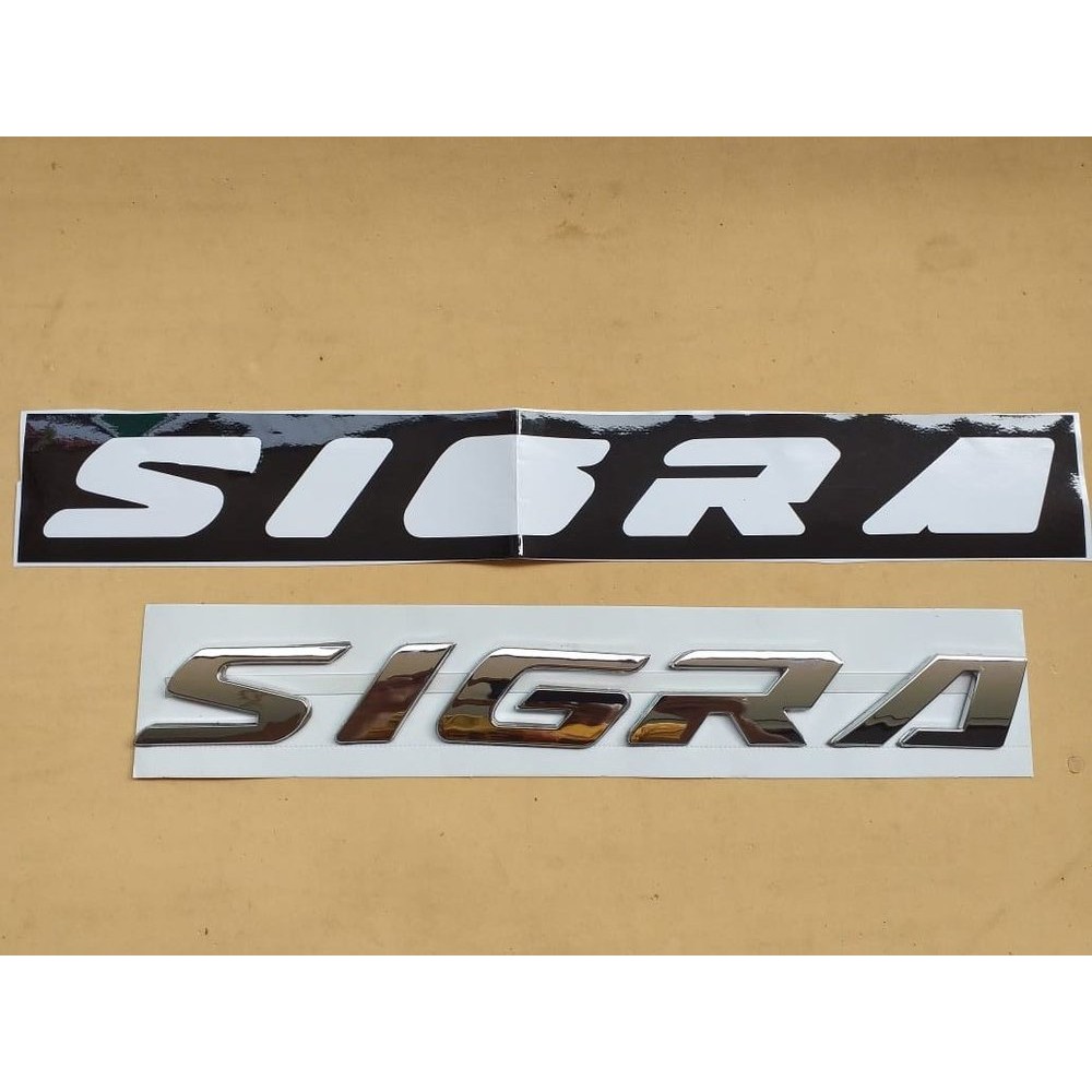EMBLEM LOGO KAP MESIN MOBIL SIGRA CHROME