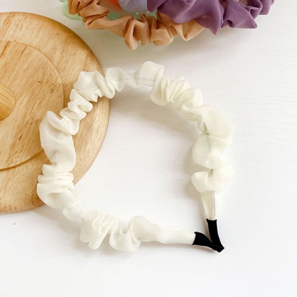 bando scrunchie simple white fabric hair band jba066(4e3)