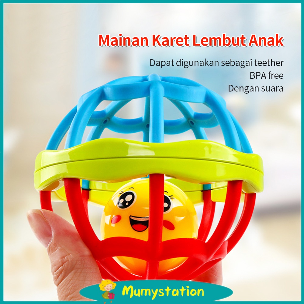 Mumystation Mainan rattle bayi bola rattle/teether/kerincingan