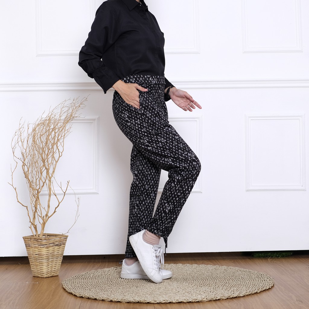 HaymeeStore Celana  haigwaist Baggy  Wanita Baggy  Pants  